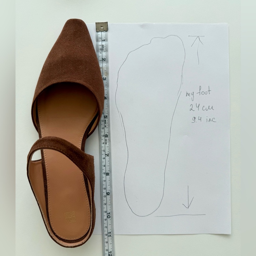TOTEME Pointed Brown Women's Flat Shoes - Picture 7 of 7